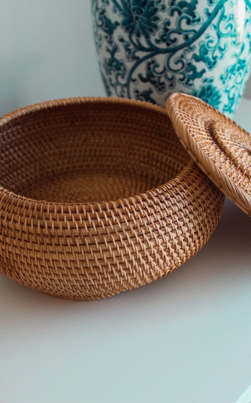 Rattan Kapaklı Saklama Kutusu Küçük Boy